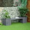 OUTSUNNY Bench With 2-Planter Box Grey 2-Seater