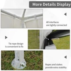 OUTSUNNY 3m X 4m Party Marquee Tent With Mesh Sidewalls White -GardenChic Elegant Shop 411889.5