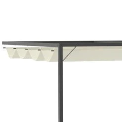 OUTSUNNY Wall Mounted Pergola With Retractable Canopy Beige 3m X 3m -GardenChic Elegant Shop 411902 6