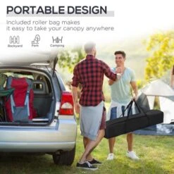 OUTSUNNY 3m X 3m Foldable Tent With Bag And Adjustable Height Blue -GardenChic Elegant Shop 411910.7