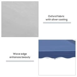 OUTSUNNY 3m X 3m Foldable Tent With Bag And Adjustable Height Blue -GardenChic Elegant Shop 411910.9