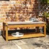Outdoor Occasional Bench Hardwood 2 Seat 1 Outdoor Occasional Bench Hardwood 2 Seat -GardenChic Elegant Shop 415492 2