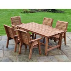 Wooden Garden Dining Set Rectangular 5 Seat VT110