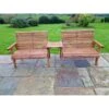Wooden Garden Double Bench Set Straight 4 Seat VS110 -GardenChic Elegant Shop 416566 1