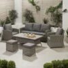Barbados Lounge Set With Ceramic Top 3 Seater Slate Grey