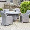 Antigua Round Dining Set With Ceramic Top 4 Seater Stone Grey -GardenChic Elegant Shop 416664 17