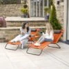 Rio Sun Loungers 2 Piece Set PU Orange