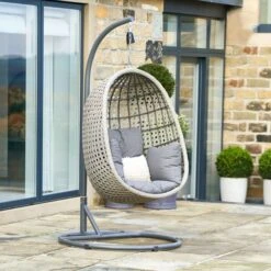 St Kitts Single Hanging Chair Stone Grey -GardenChic Elegant Shop 416680 14