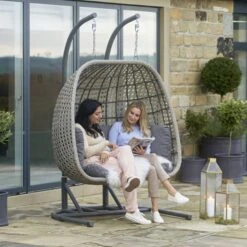 St Kitts Double Hanging Chair Stone Grey -GardenChic Elegant Shop 416681 5