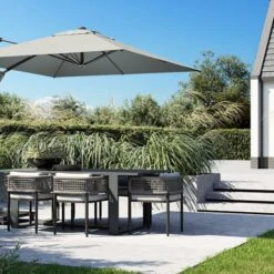 Voyager T1 Oblong Luna Grey Parasol 3m X 2m -GardenChic Elegant Shop 416688 2