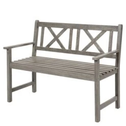 Cambridge Acacia Wood Bench Grey 2 Seater -GardenChic Elegant Shop 416852 4