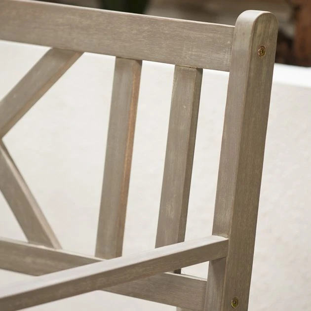 Cambridge Acacia Wood Bench Antique Grey 3 Seater 9 Cambridge Acacia Wood Bench Antique Grey 3 Seater - Image 7