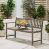 Richmond Acacia Wood Bench With Pop Up Table Antique Grey -GardenChic Elegant Shop 416856 3