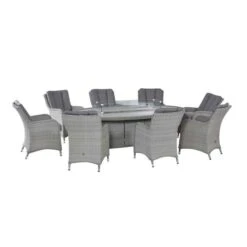 Maze Ascot Dining Set With Fire Pit 8 Seater