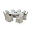 Maze Oxford Round Ice Bucket Dining Set With Venice Chairs And Lazy Susan 8 Seater