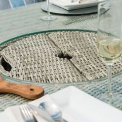 Maze Oxford Round Ice Bucket Dining Set With Venice Chairs And Lazy Susan 8 Seater -GardenChic Elegant Shop 416898 6