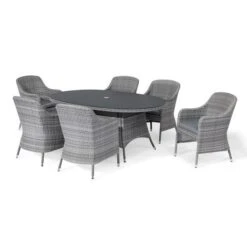 Maze Santorini Oval Dining Set 6 Seatear