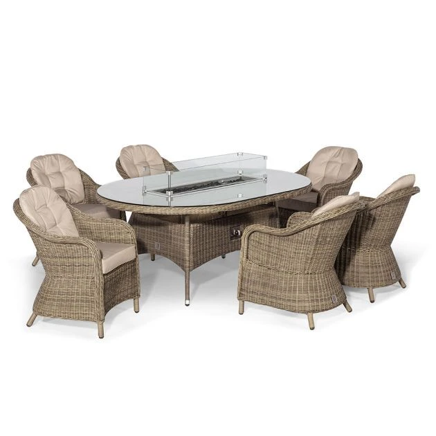 Maze Winchester Oval Fire Pit Dining Set With Heritage Chairs 6 Seater 5 Maze Winchester Oval Fire Pit Dining Set With Heritage Chairs 6 Seater - Image 3