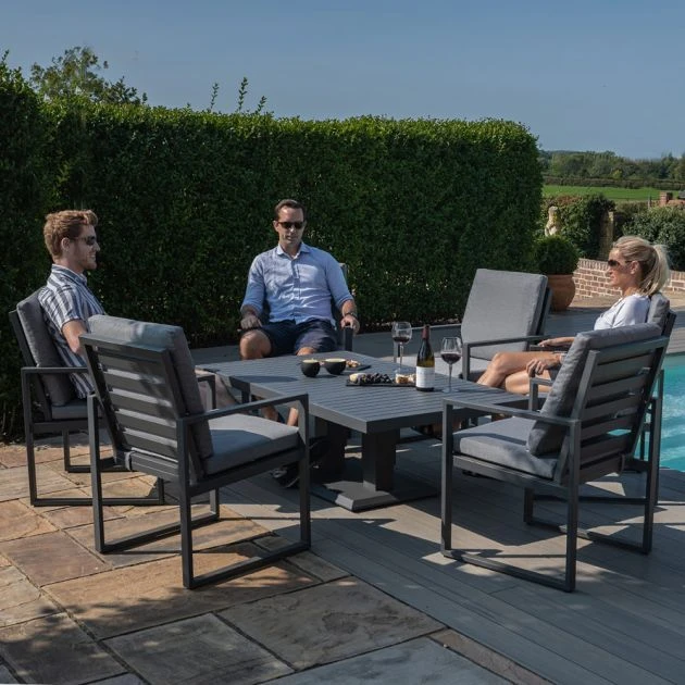 Maze Amalfi Rectangular Dining Set With Rising Table 6 Seater Grey 7 Maze Amalfi Rectangular Dining Set With Rising Table 6 Seater Grey - Image 5