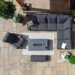 Maze Manhattan Reclining Corner Dining Set With Fire Pit And Armchair Aluminium -GardenChic Elegant Shop 416973 10