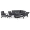 Maze Manhattan Reclining Corner Dining Set With Fire Pit And Armchair Aluminium -GardenChic Elegant Shop 416973 2