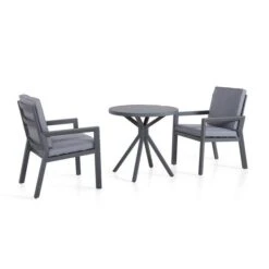 Maze New York 3 Piece Bistro Set Aluminium Grey