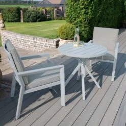 Maze New York 3 Piece Bistro Set Aluminium White 15 Maze New York 3 Piece Bistro Set Aluminium White -GardenChic Elegant Shop 417000 6