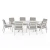 Maze New York Oval Dining Set Aluminium 8 Seater White -GardenChic Elegant Shop 417003 6