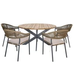 Maze Bali Round Dining Set 4 Seater