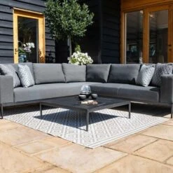 Maze Eve Corner Sofa Group With Spray Stone Coffee Table Flanelle -GardenChic Elegant Shop 417084 4