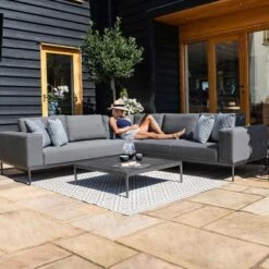 Maze Eve Corner Sofa Group With Spray Stone Coffee Table Flanelle -GardenChic Elegant Shop 417084 6