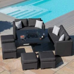 Maze Outdoor Fabric Fuzion Sofa Cube Set With Fire Pit Charcoal 8 Maze Outdoor Fabric Fuzion Sofa Cube Set With Fire Pit Charcoal -GardenChic Elegant Shop 417098 4