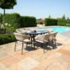 Maze Outdoor Fabric Pebble Oval Dining Set 8 Seater Lead Chine