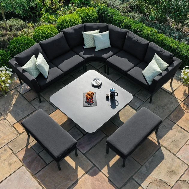 Maze Pulse Deluxe Square Corner Dining Set With Rising Table Charcoal 3 Maze Pulse Deluxe Square Corner Dining Set With Rising Table Charcoal