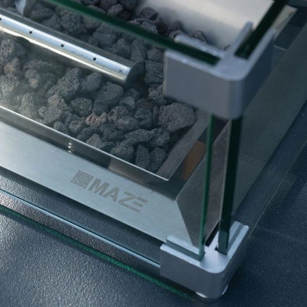 Maze Pulse Rectangular Corner Dining Set With Fire Pit Taupe 6 Maze Pulse Rectangular Corner Dining Set With Fire Pit Taupe - Image 4