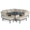 Maze Pulse Square Corner Dining Set With Fire Pit Table Oatmeal