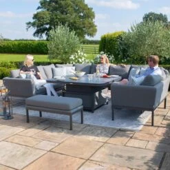 Maze Pulse U Shape Dining Set With Rising Table Flanelle