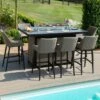 Maze Regal Rectangular Fire Pit Bar Set 8 Seater Taupe