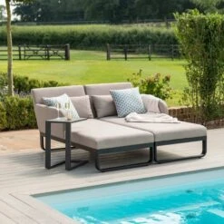 Maze Unity Double Sunlounger Taupe -GardenChic Elegant Shop 417162 2