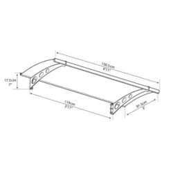 Helvetica 1500 Door Canopy Clear Silver 3 X 5 -GardenChic Elegant Shop 417520 6
