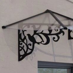 Lily 2130 Door Canopy Clear Black 3 X 7 -GardenChic Elegant Shop 417521 1