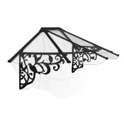 Lily 2130 Door Canopy Clear Black 3 X 7 -GardenChic Elegant Shop 417521 2