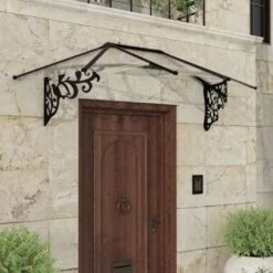 Lily 2130 Door Canopy Clear Black 3 X 7 -GardenChic Elegant Shop 417521 3