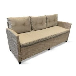 Albany 3 Seater Rattan Sofa Oatmeal