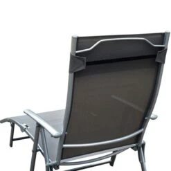 OUTSUNNY Reclining Sun Lounger Textilene Grey -GardenChic Elegant Shop 5 1 113 11