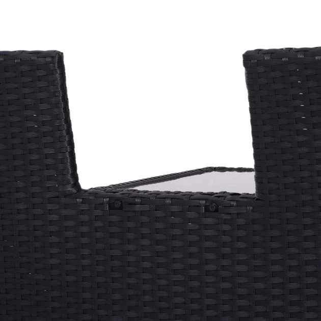 OUTSUNNY Rattan Love Seat Black 9 OUTSUNNY Rattan Love Seat Black - Image 7