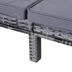 OUTSUNNY Rattan Lounger Grey 2 Seater -GardenChic Elegant Shop 5 1 203 8