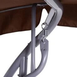 OUTSUNNY Swing Chair Metal Coffee 3 Seater -GardenChic Elegant Shop 5 2 114 34