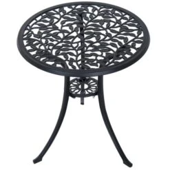 OUTSUNNY Bistro Set Aluminium Black 2 Seater -GardenChic Elegant Shop 5 2 118