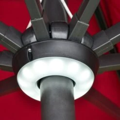 OUTSUNNY Garden Parasol Steel Red 2.7m -GardenChic Elegant Shop 5 2 188 23